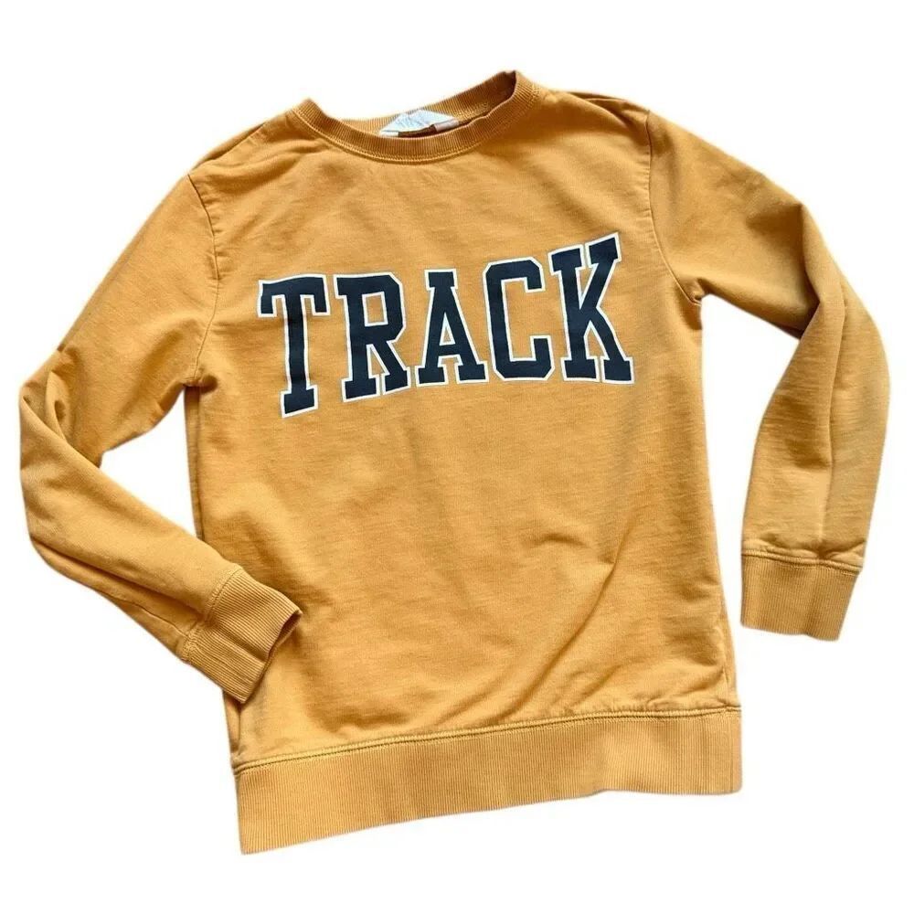 Youth Boys H&M Goldenrod Track Pullover Graphic Sweatshirt  - Sz 8-10 yrs
